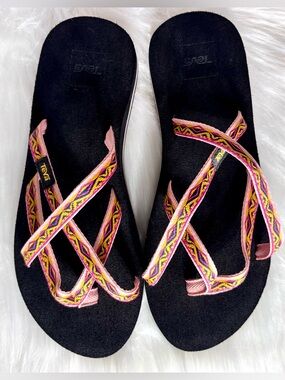 TEVA Sandals w/Pink & Yellow Patterned Straps